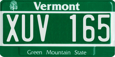VT license plate XUV165