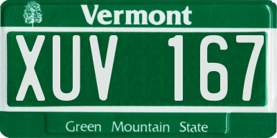 VT license plate XUV167