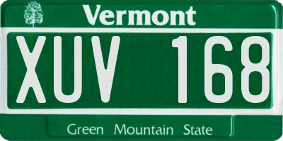VT license plate XUV168