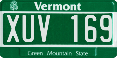 VT license plate XUV169