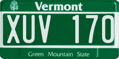 VT license plate XUV170