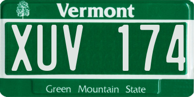VT license plate XUV174