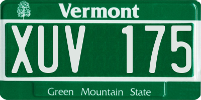 VT license plate XUV175