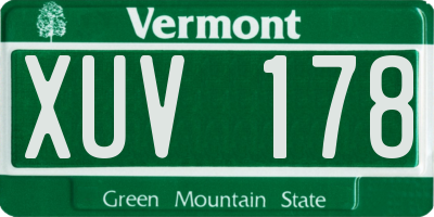 VT license plate XUV178