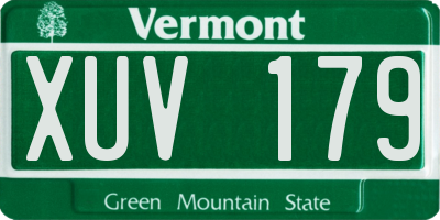 VT license plate XUV179