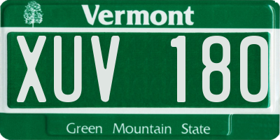 VT license plate XUV180