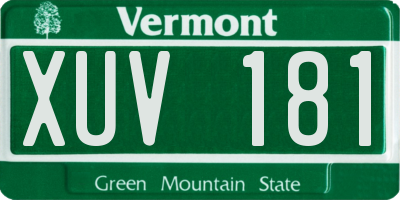 VT license plate XUV181