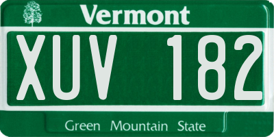 VT license plate XUV182