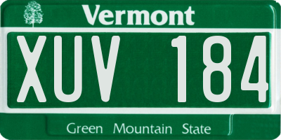 VT license plate XUV184