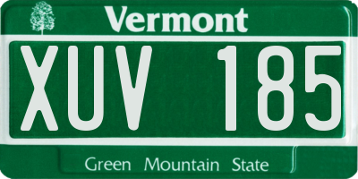 VT license plate XUV185