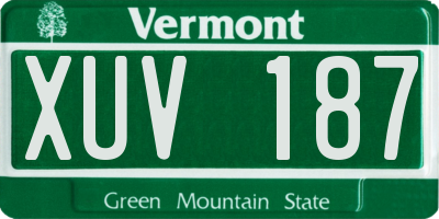 VT license plate XUV187