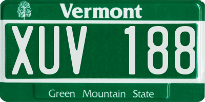 VT license plate XUV188
