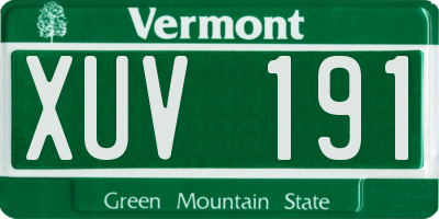 VT license plate XUV191