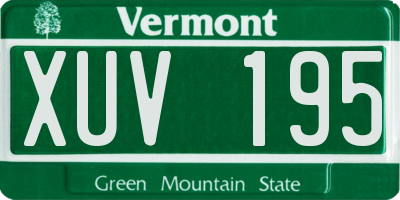 VT license plate XUV195