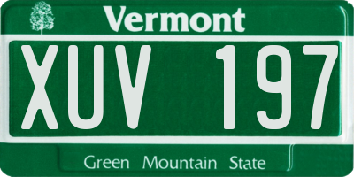 VT license plate XUV197