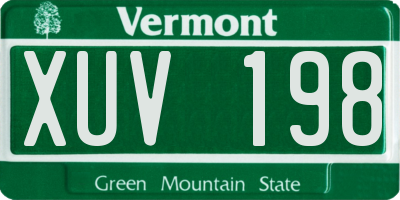 VT license plate XUV198