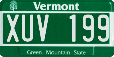 VT license plate XUV199
