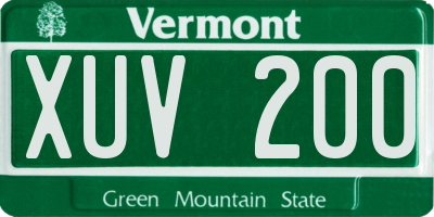 VT license plate XUV200