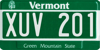 VT license plate XUV201