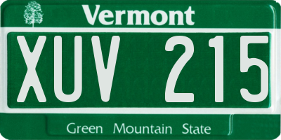VT license plate XUV215