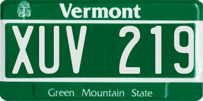 VT license plate XUV219