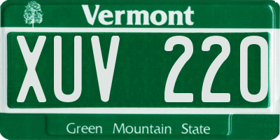 VT license plate XUV220