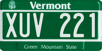 VT license plate XUV221