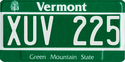 VT license plate XUV225