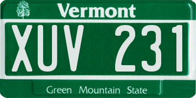 VT license plate XUV231