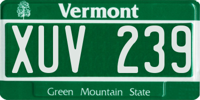 VT license plate XUV239