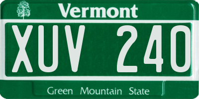 VT license plate XUV240