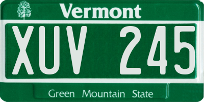 VT license plate XUV245