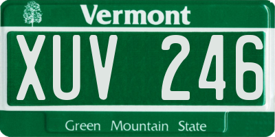 VT license plate XUV246