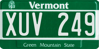VT license plate XUV249
