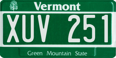 VT license plate XUV251