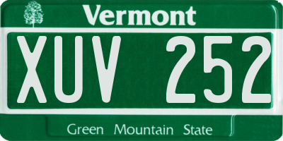 VT license plate XUV252