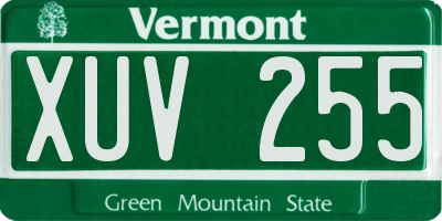 VT license plate XUV255