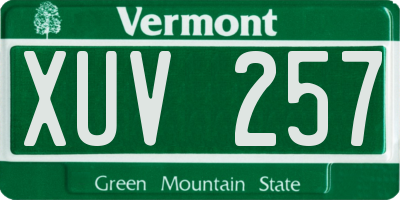 VT license plate XUV257