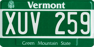 VT license plate XUV259