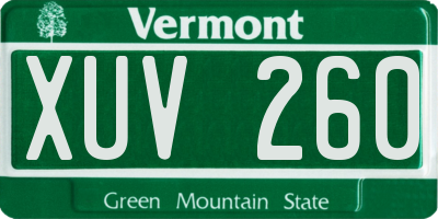 VT license plate XUV260
