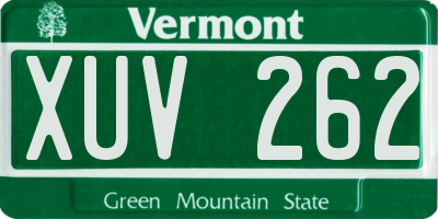 VT license plate XUV262