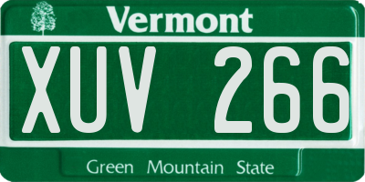 VT license plate XUV266
