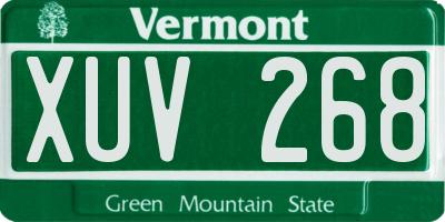 VT license plate XUV268