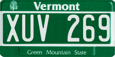 VT license plate XUV269