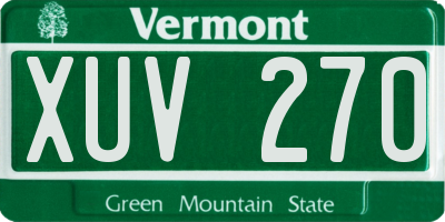 VT license plate XUV270