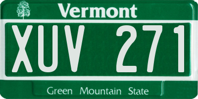VT license plate XUV271