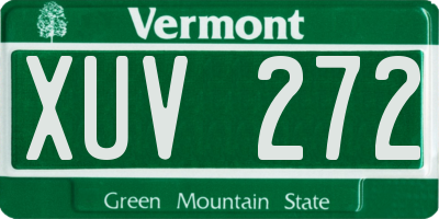 VT license plate XUV272