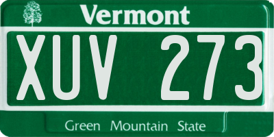 VT license plate XUV273