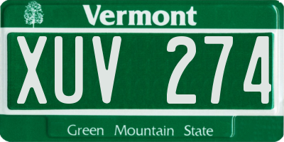VT license plate XUV274