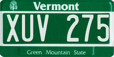 VT license plate XUV275